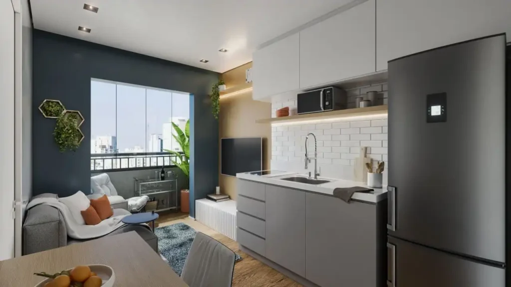Vinx Connect Paulista - Residencial Bela Vista, São Paulo — Living, apartamento 1 quartos 23-24m²