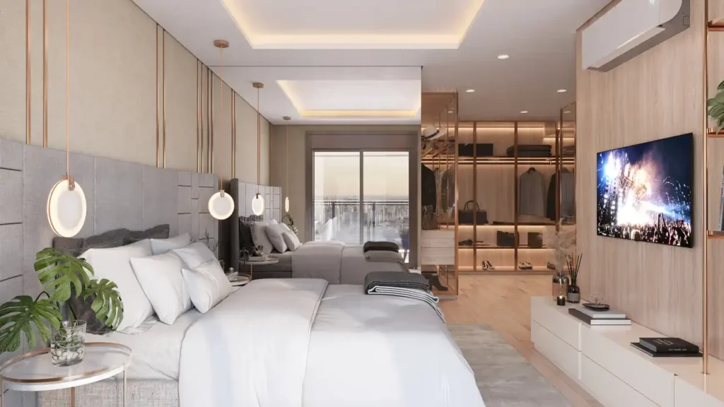 Em construção Água Branca: Dormitorio Bosque Cerejeiras, 4 quartos 222-568m²