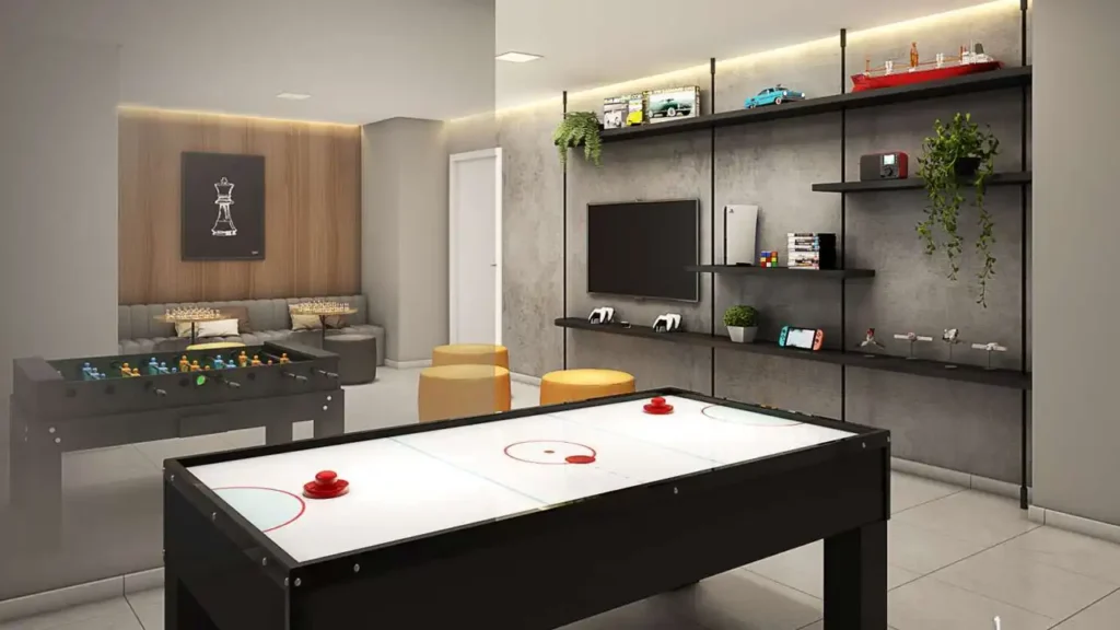 Em construção Interlagos: Sala de jogos Inter Kazzas Interlagos, 2 quartos 37-43m²