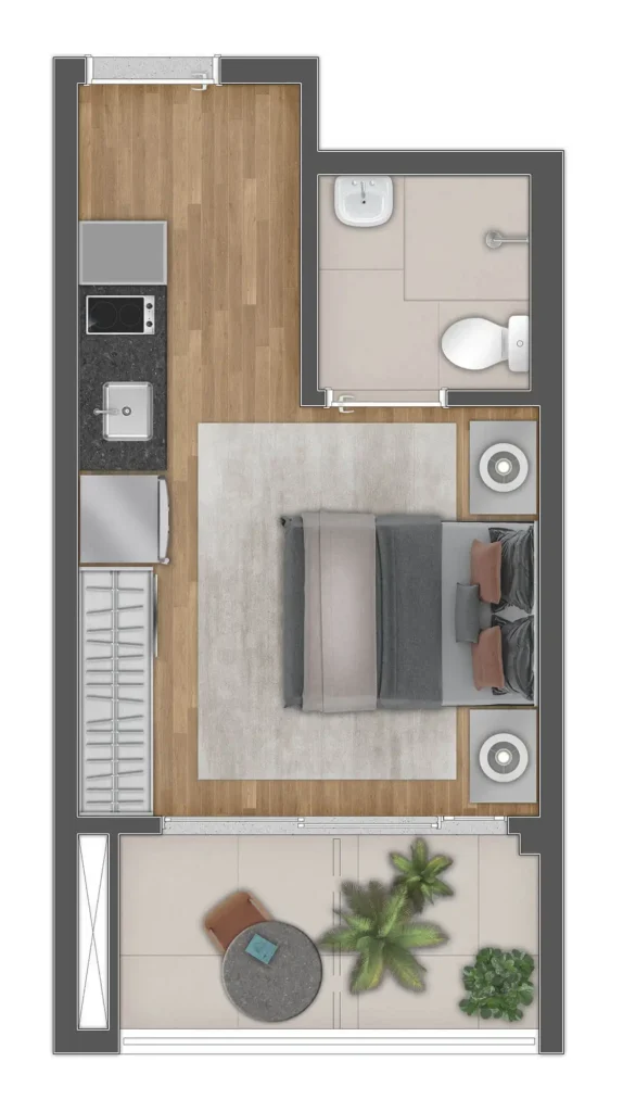 Apartamento 1 quartos 90m² em Pinheiros — planta 541 Virgílio - NR