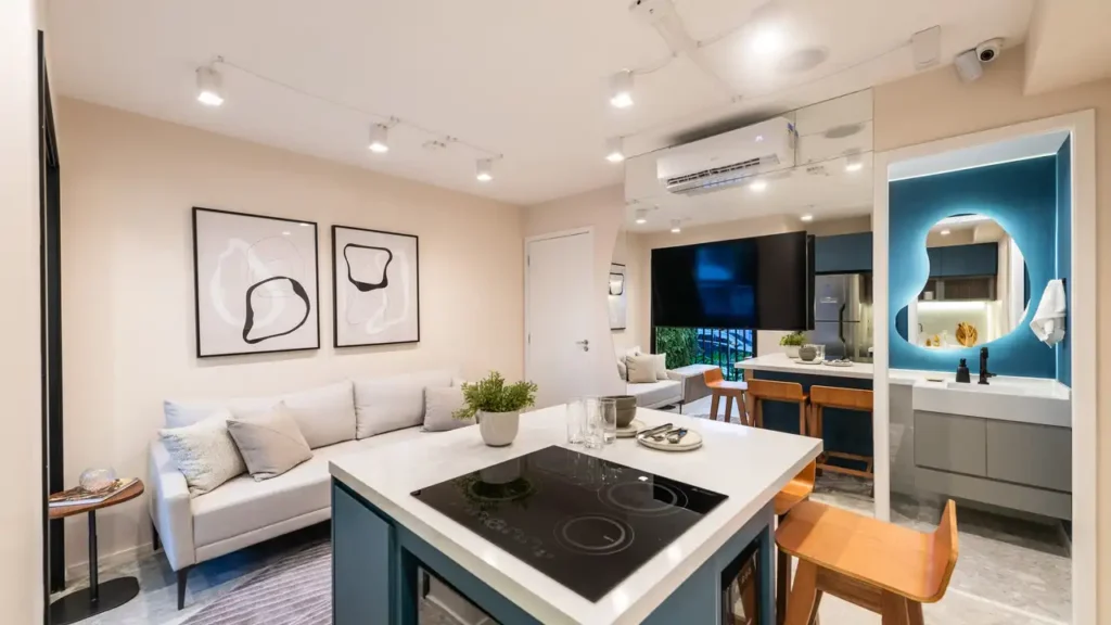 Bracon Faria Lima Pinheiros, São Paulo — Living, apartamento 1-2 quartos 24-37m²