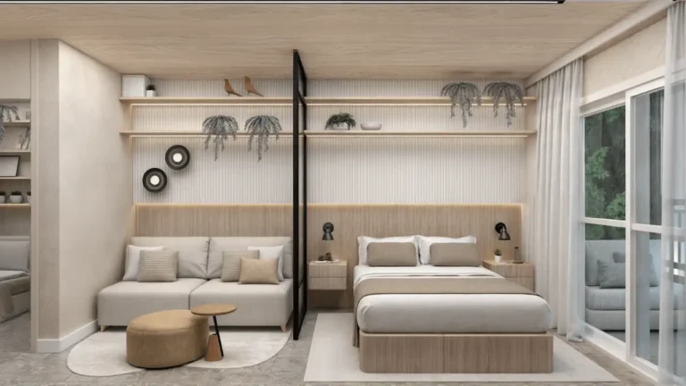 Blue Residences (Exto): Living — 1 quartos em Butantã, São Paulo