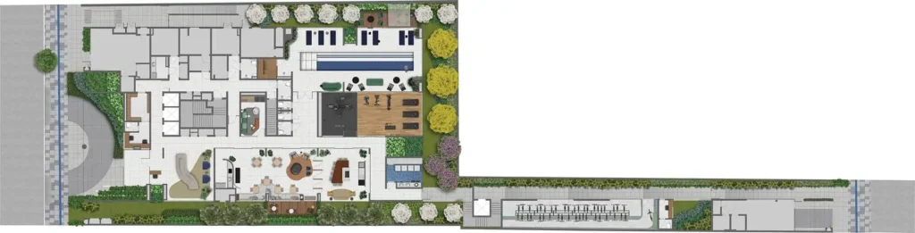 Implantação condomínio DOT. 230 by Triptyque - Residencial — 1 quartos em Pinheiros