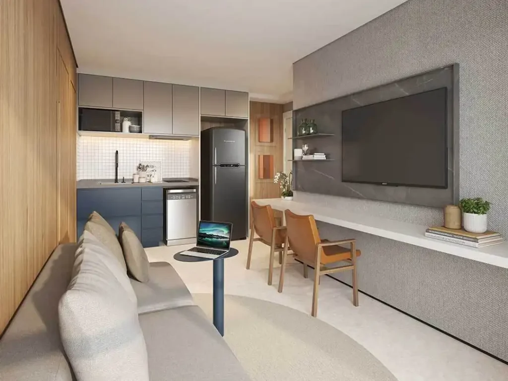 DOT. 230 by Triptyque - Residencial Pinheiros, São Paulo — Living, apartamento 1 quartos 31-36m²