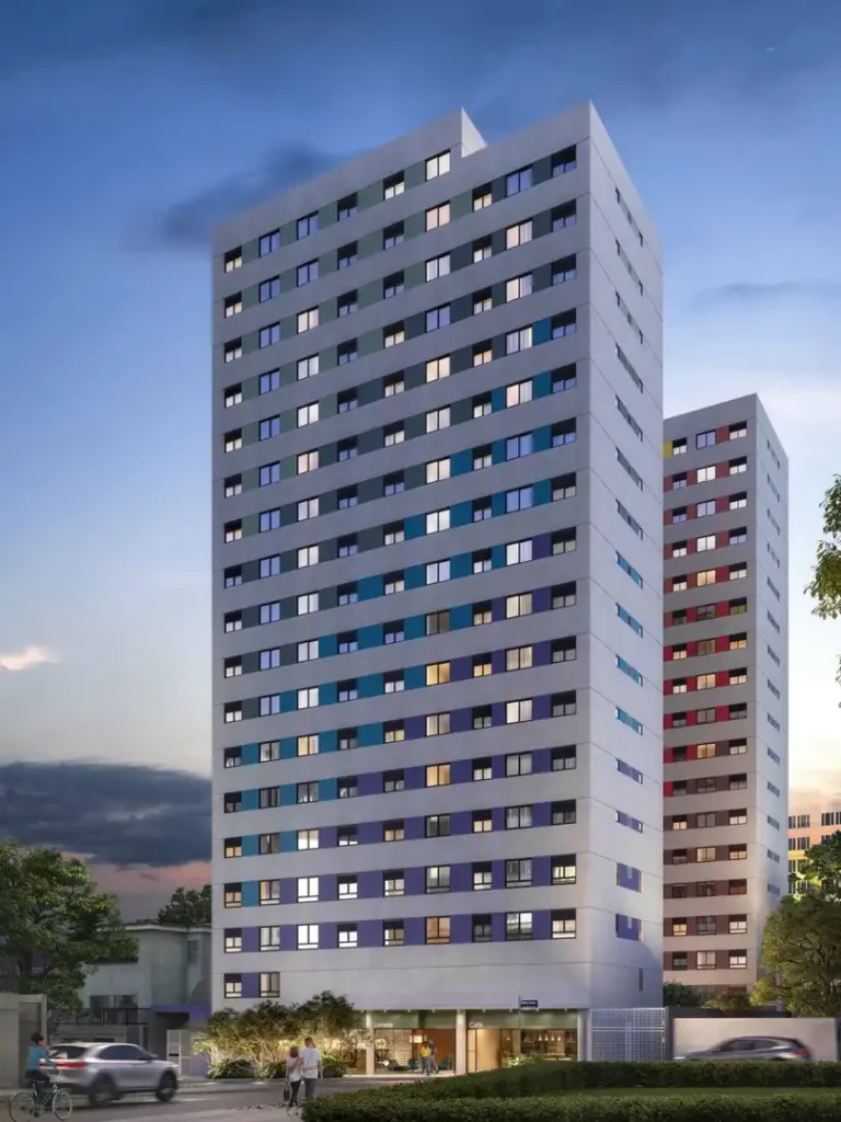 Fachada Bem Viver Sousa Lima - Residencial — apartamento 1-2 quartos, Em construção em Barra Funda