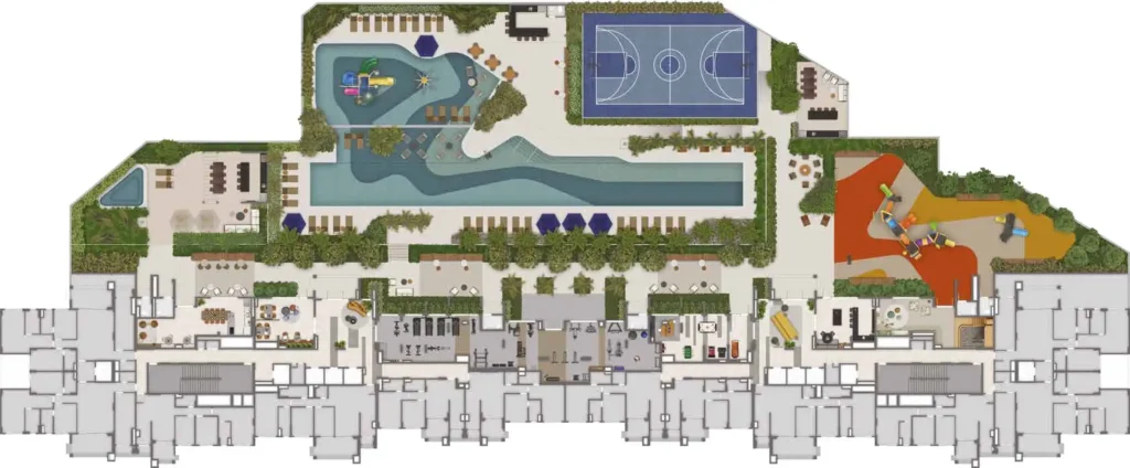 Implantação condomínio Azzure Resort Life - Breve Lançamento — 2-3 quartos em Umuarama