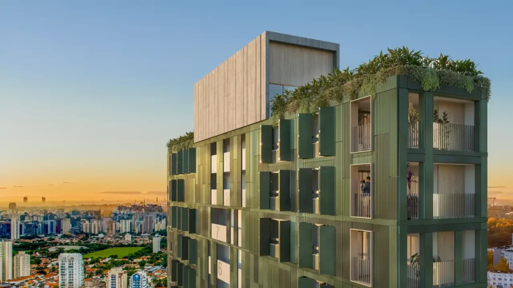 Fachada Casa Vertical Apinajés — apartamento 1-2 quartos, Em construção em Sumaré