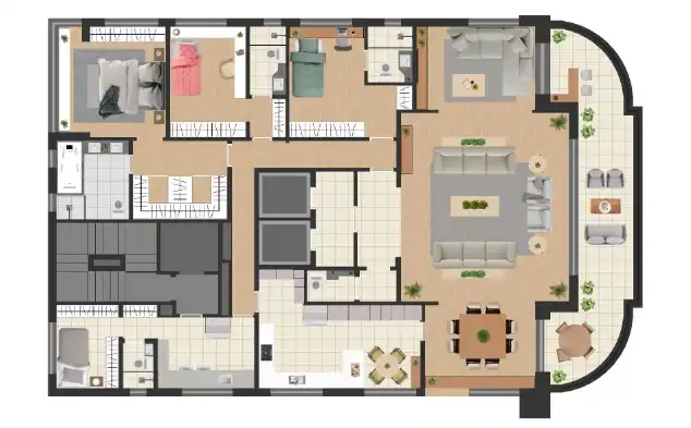 Apartamento 3 quartos 278m² em Jardim Paulistano — planta Villa Adriana Apto 141