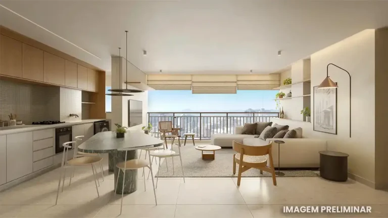 Almadá Vila Madalena - Residencial (Sinco SP): Living — 2-3 quartos em Sumarezinho, São Paulo
