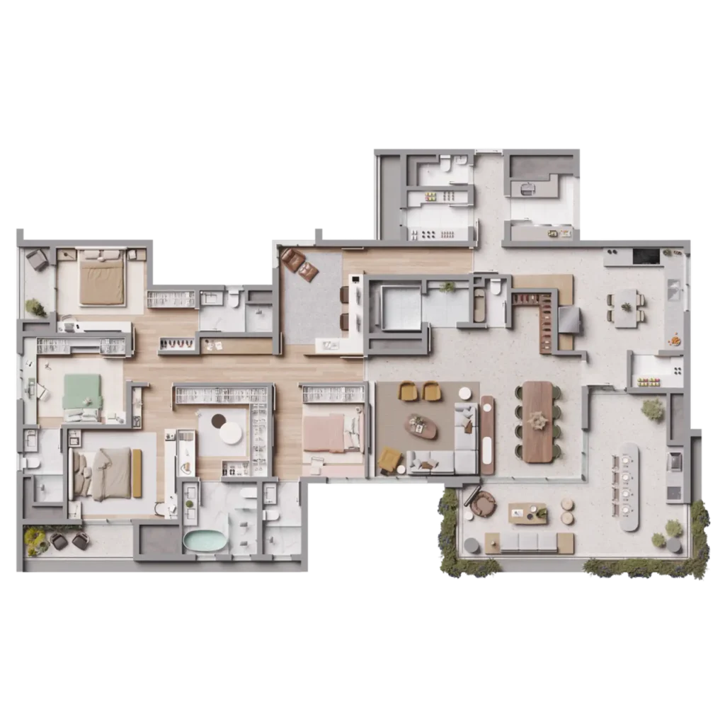 Apartamento 4 quartos 277m² em Itaim Bibi — planta Baume Itaim