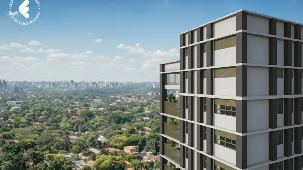 Fachada com vista 145 Vianna - Residencial — apartamento 3-4 quartos, Em construção em Pinheiros