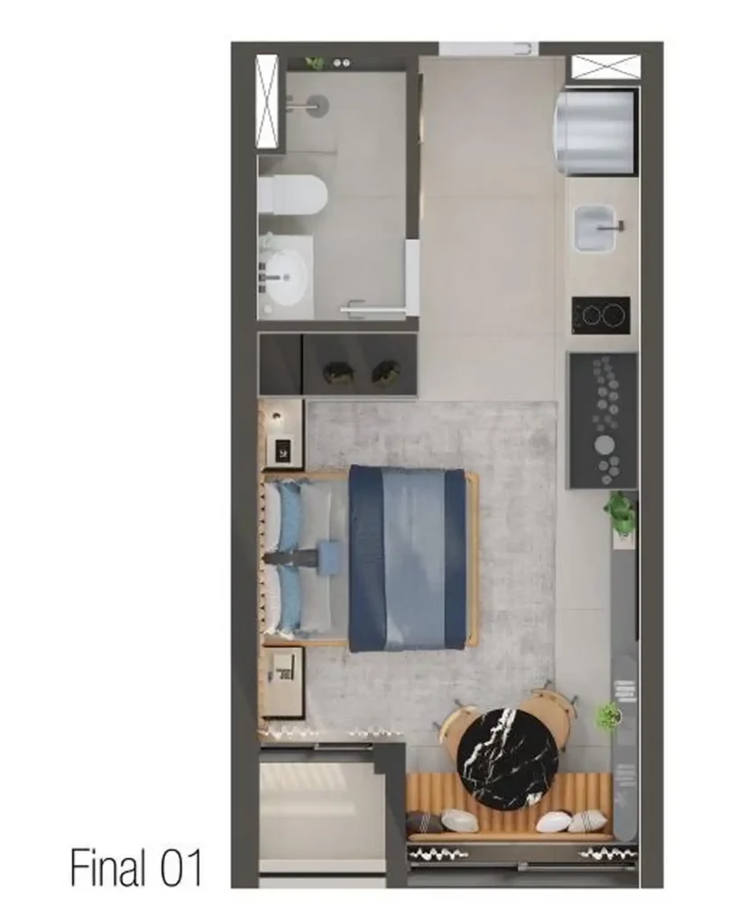 Apartamento 1 quartos 92m² em Pinheiros — planta Cora Pinheiros - Studios