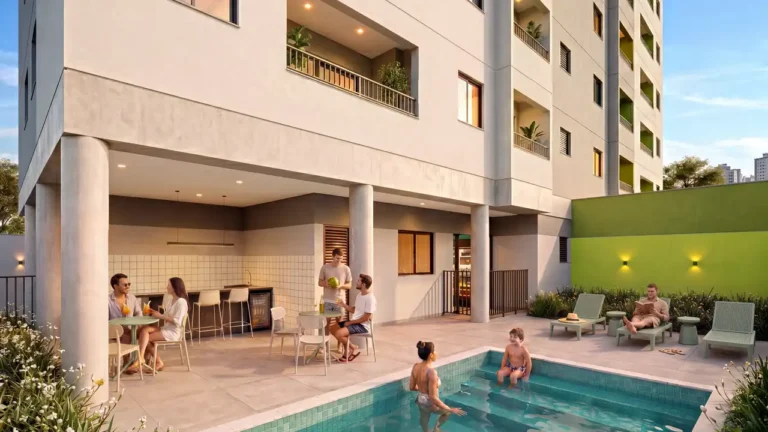 Smarthome Santa Cecília - Breve Lançamento (Área Incorporadora): Bar molhado + piscina — 1-2 quartos em Santa Cecília, São Paulo