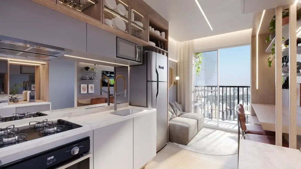 Elev Park Sacomã (Trisul): Living — 2 quartos em Vila Dom Pedro I, São Paulo