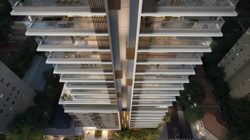 Fachada Latitude Campo Belo - Studios — apartamento 1 quartos, Pronto novo em Campo Belo