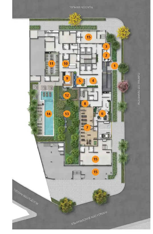 Implantação condomínio Today Campo Belo - Residencial — 1-2 quartos em Campo Belo