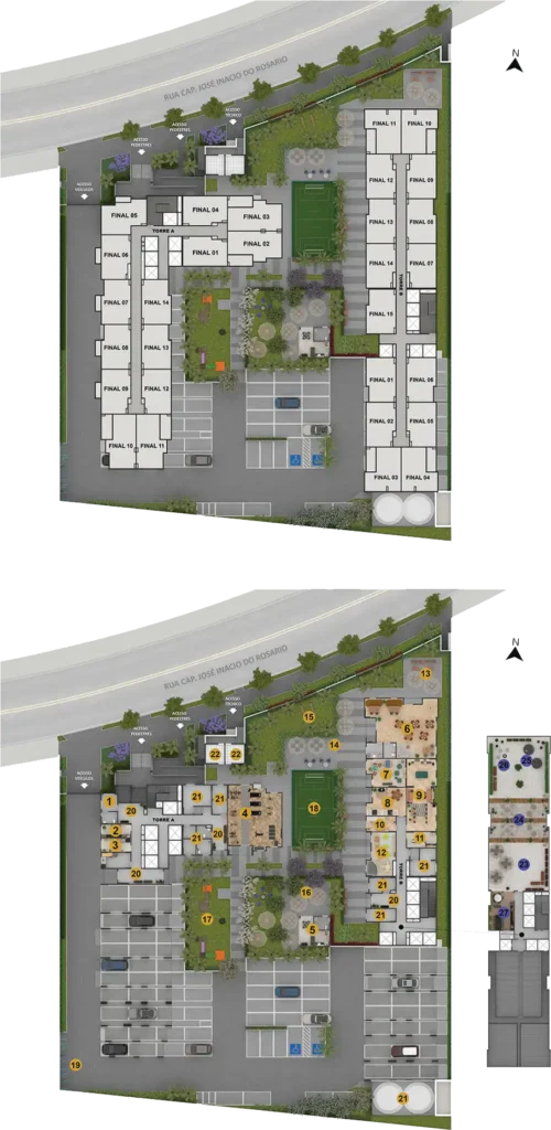 Implantação condomínio Cidade Lapa Santa Marina — 2 quartos em Parque Residencial da Lapa