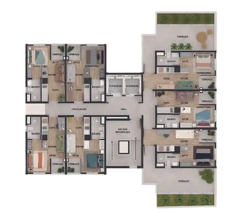 Implantação 2 condomínio Enjoy Residence - Residencial — 1 quartos em Campo Belo