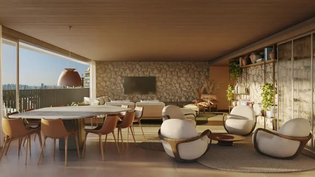Living — Orla Paulistana - Residencial (Global Realty Brasil), 3 quartos em Itaim Bibi
