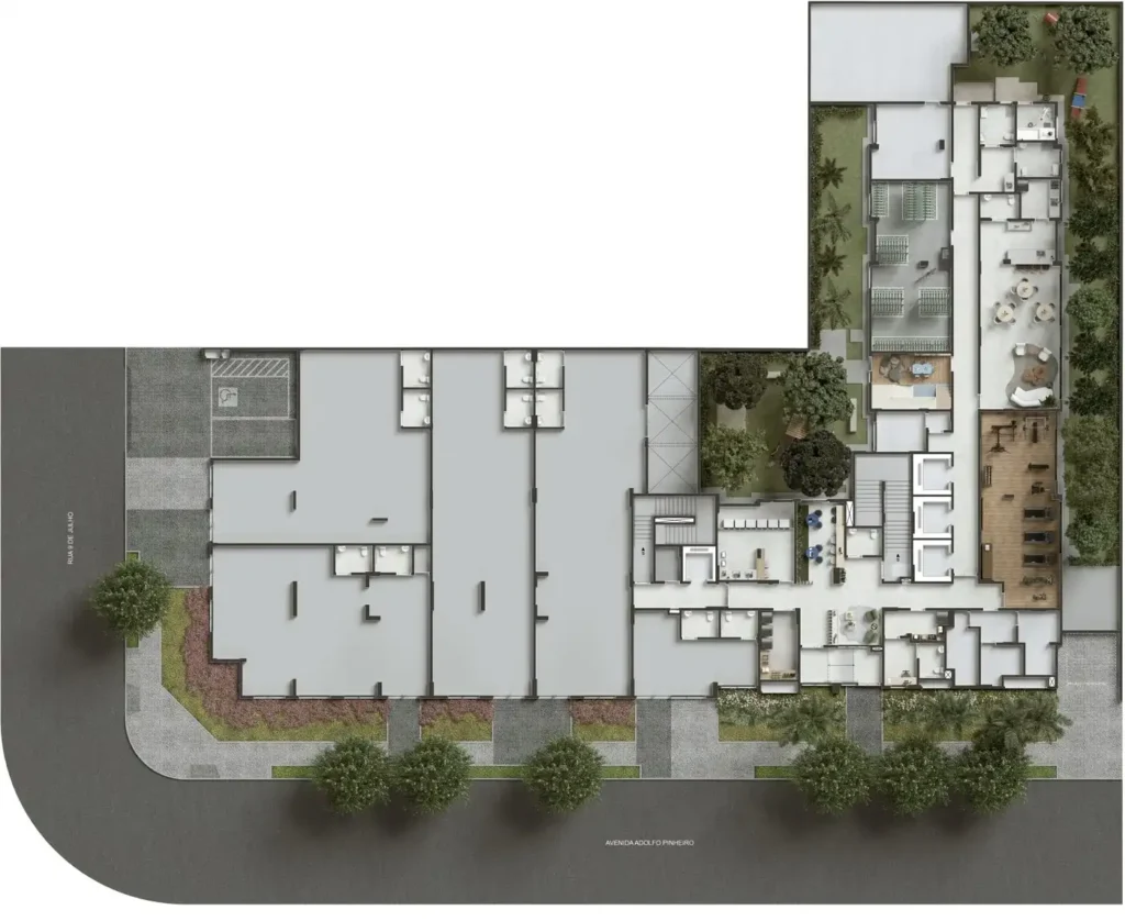 Implantação condomínio Today Alto da Boa Vista - Residencial — 1-2 quartos em Alto da Boa Vista