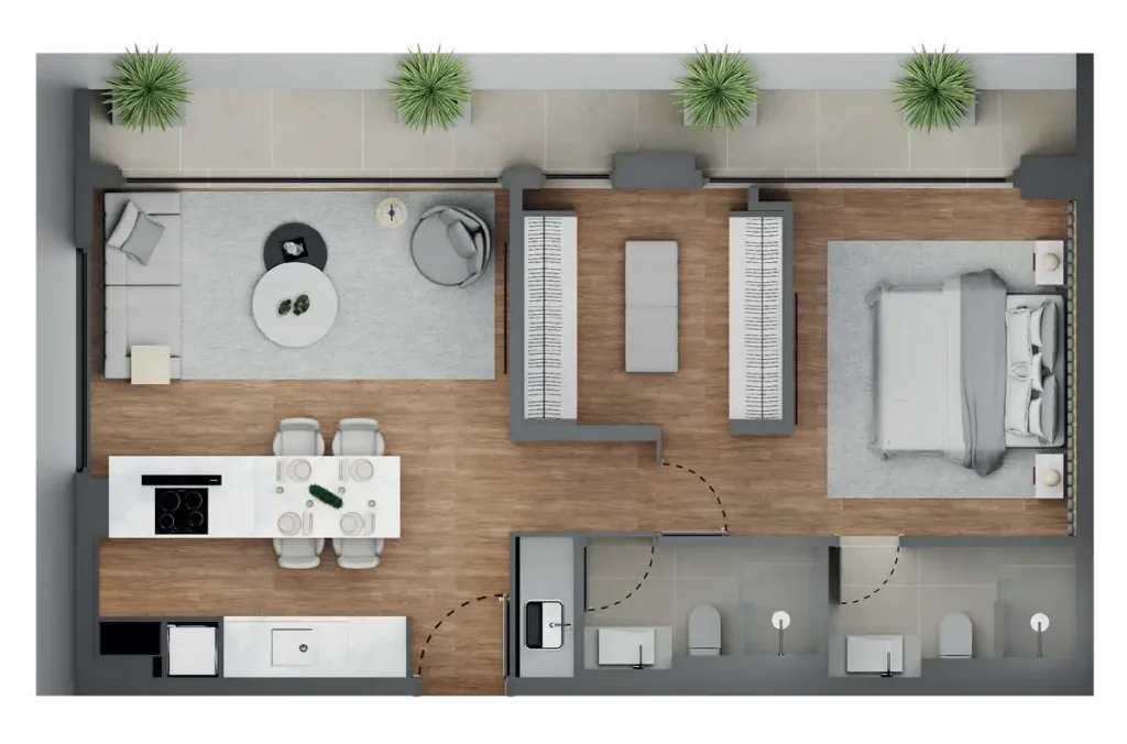 Apartamento 1 quartos 80m² em Jardim Paulista — planta Casa dos Ipês
