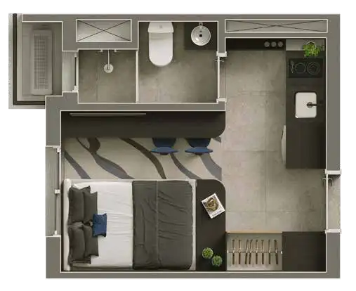 Apartamento 1 quartos 58m² em Vila Olímpia — planta Vitacon Vila Olímpia - Residencial