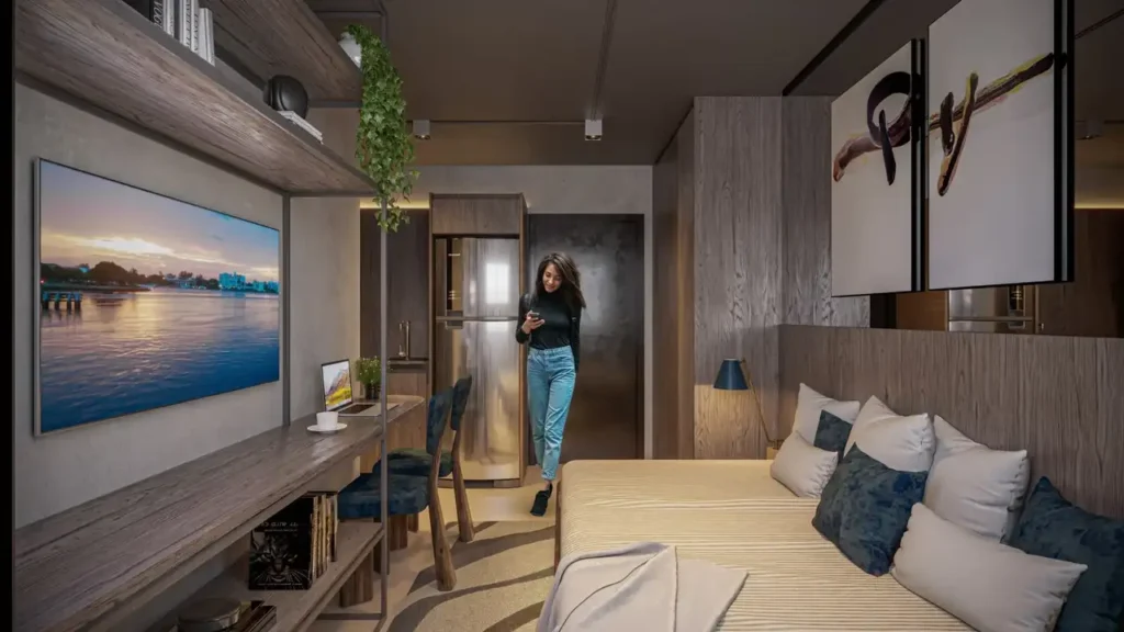 Vitacon Vila Olímpia - NR Vila Olímpia, São Paulo — Living, apartamento 1 quartos 55m²