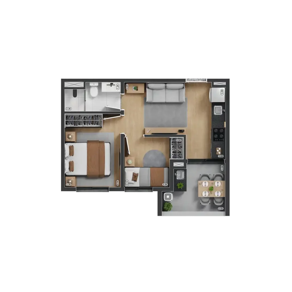 Apartamento 2 quartos 89m² em Santo Amaro — planta myID Adolfo Pinheiro - NR