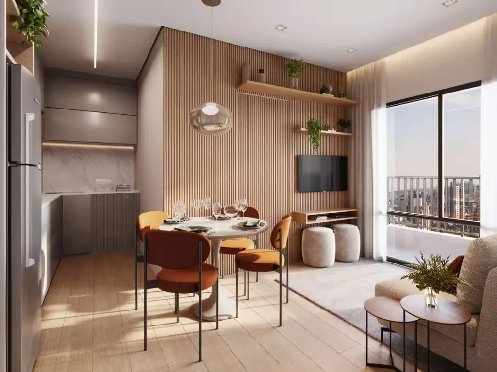 Arch Nazaré Urban - Residencial Vila Dom Pedro I, São Paulo — Living, apartamento 2 quartos 38-45m²