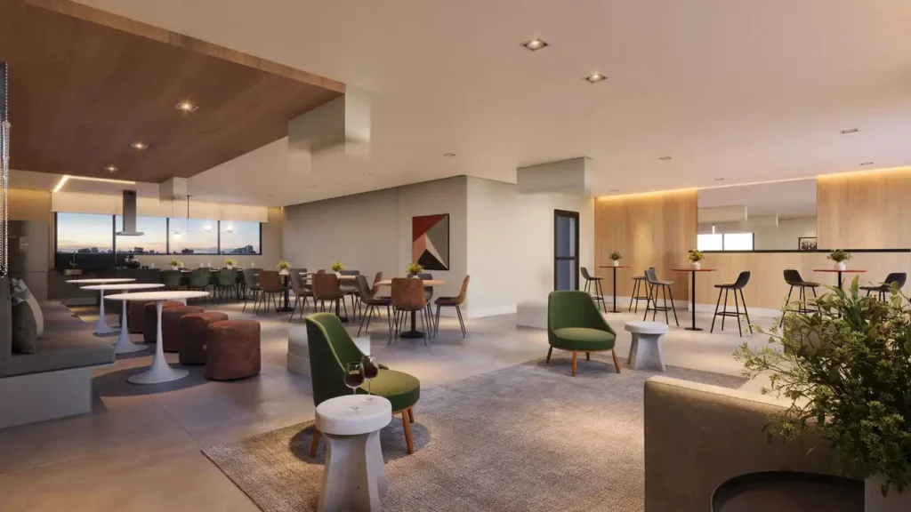 Em construção Vila Dom Pedro I: Salão de festas Arch Nazaré Urban - NR, 1 quartos 24-39m²