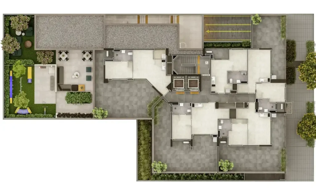 Implantação 1 condomínio WALKPAULISTA - Residencial — 1 quartos em Paraíso