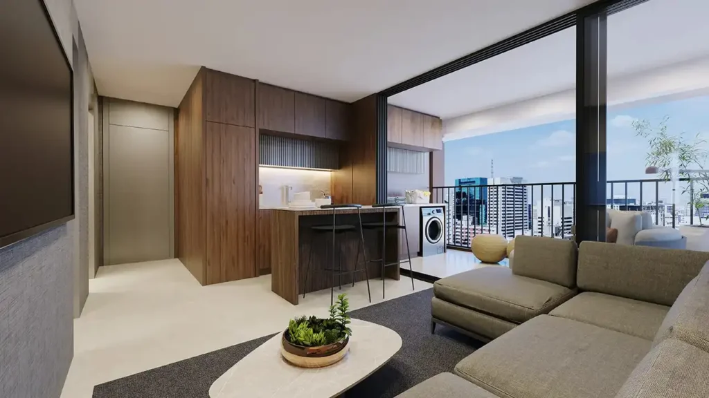 Em construção Paraíso: Living WALKPAULISTA - Residencial, 1 quartos 31-52m²