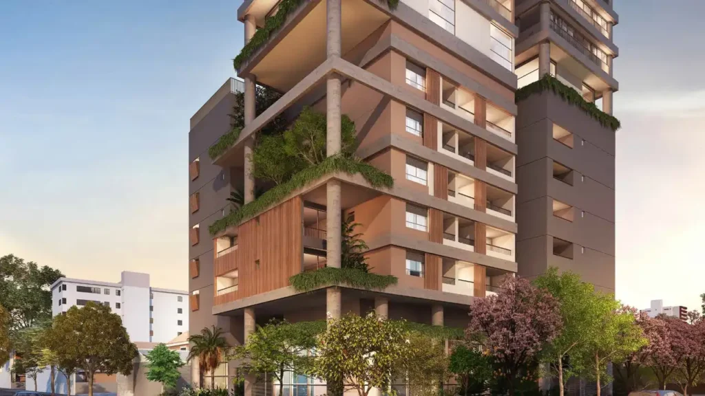 Fachada Emiie - NR — apartamento 1 quartos, Em construção em Moema