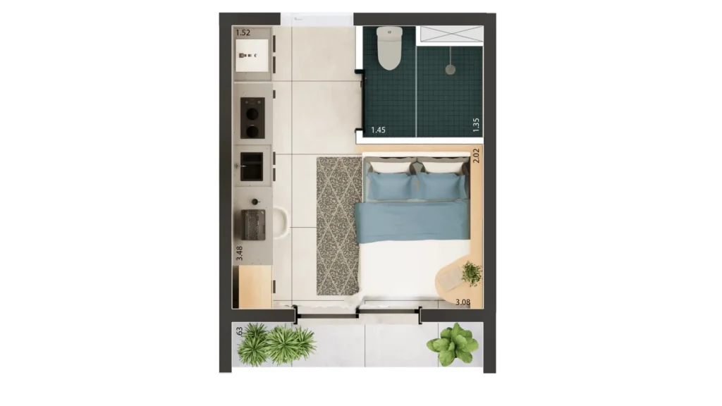 Apartamento 1 quartos 36m² em Vila Buarque — planta Nurban Vila Buarque - Residencial