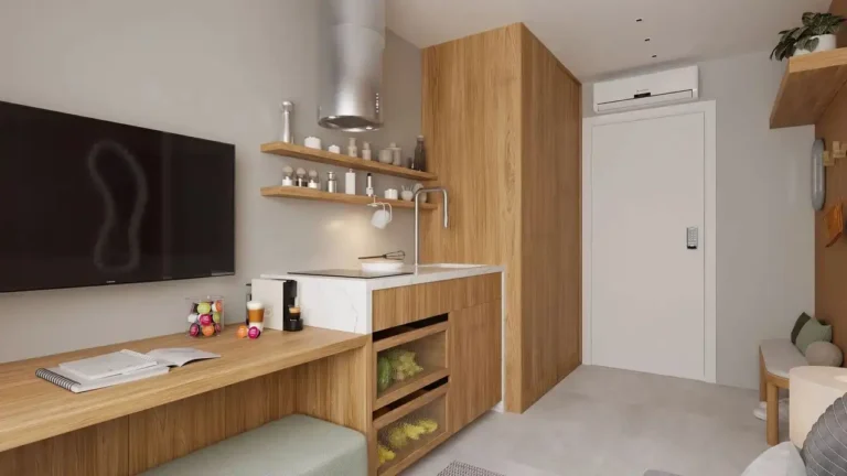 Domani Vila Mariana - Residencial (Fratta Construtora e Incorporadora): Living — 1 quartos em Vila Mariana, São Paulo