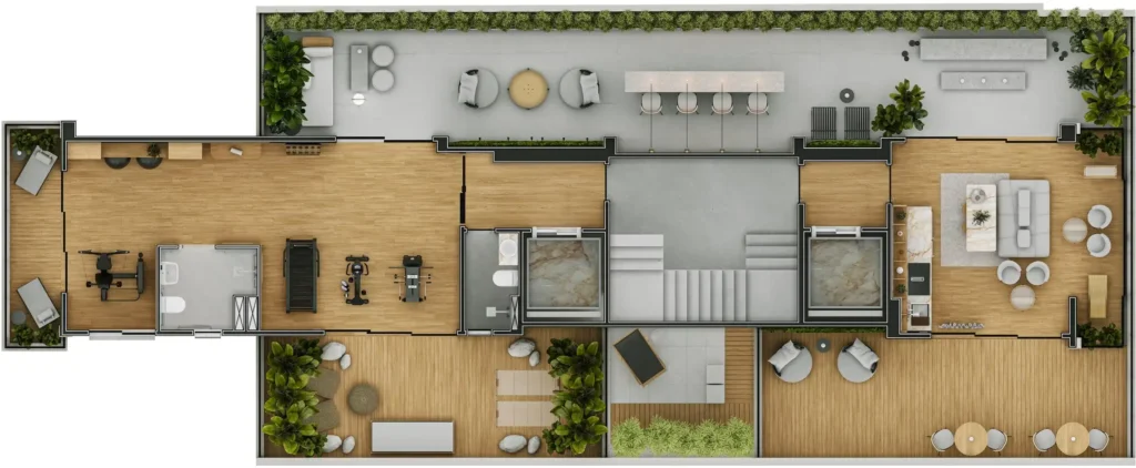 Implantação 3 condomínio Pamplona 1083 - NR — 1 quartos em Jardim Paulista