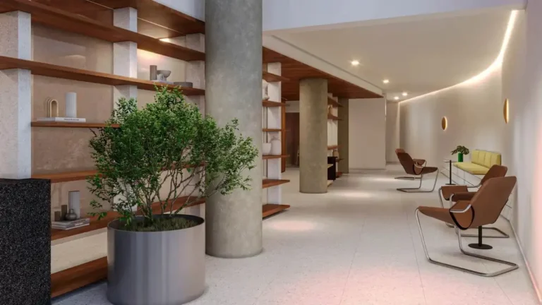 Praça Higienópolis Tiê (SKR): Hall — 1 quartos em Higienópolis, São Paulo