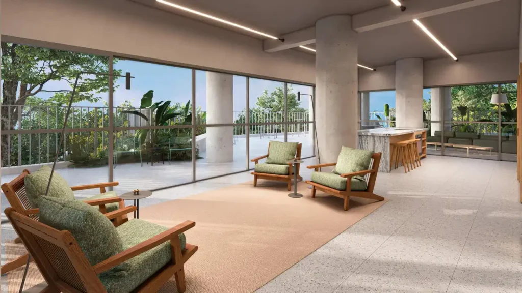 Praça Higienópolis Tiê Higienópolis, São Paulo — Salão de festas, apartamento 1 quartos 28-32m²