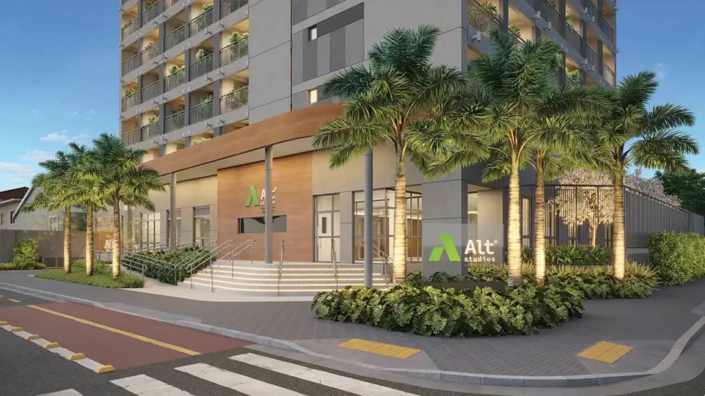 Em construção Chácara Santo Antônio (Zona Sul): Portaria Alt Studios by Eztec - Residencial, 1 quartos 28-30m²