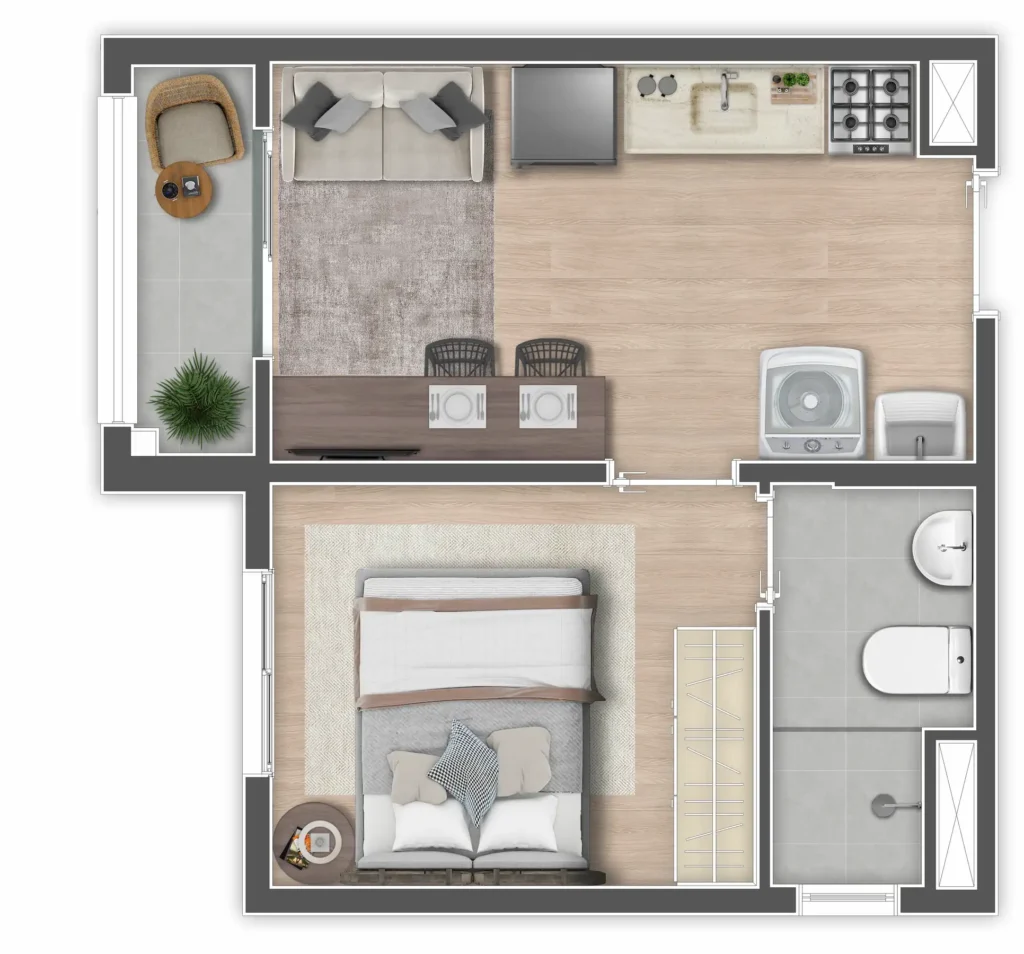 Mundo Apto Elevato Brooklin — Planta