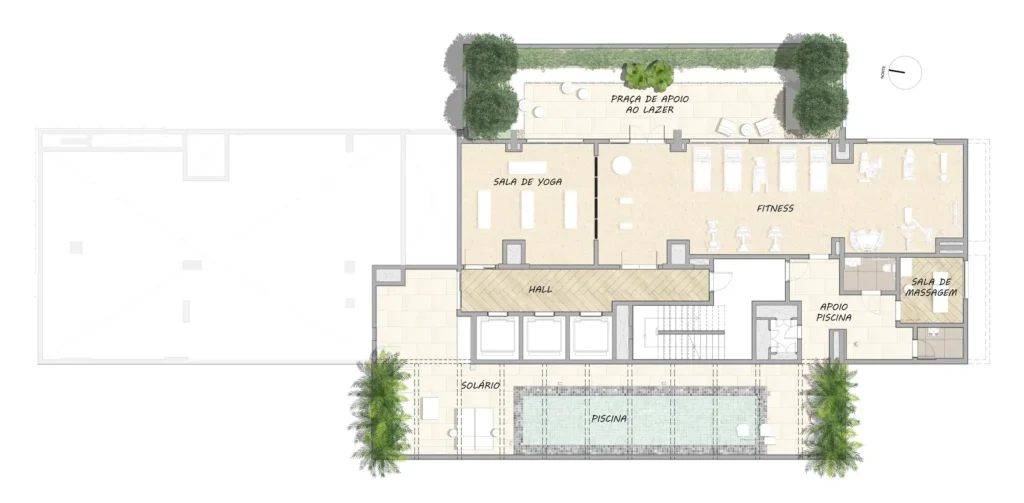 Implantação cobertura condomínio Stay Moema by Helbor - Residencial — 1 quartos em Moema