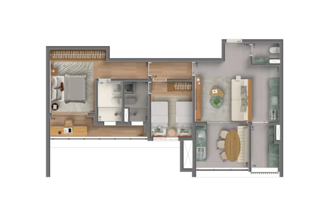 Apartamento 2 quartos 81m² em Vila Clementino — planta Mac Vila Clementino