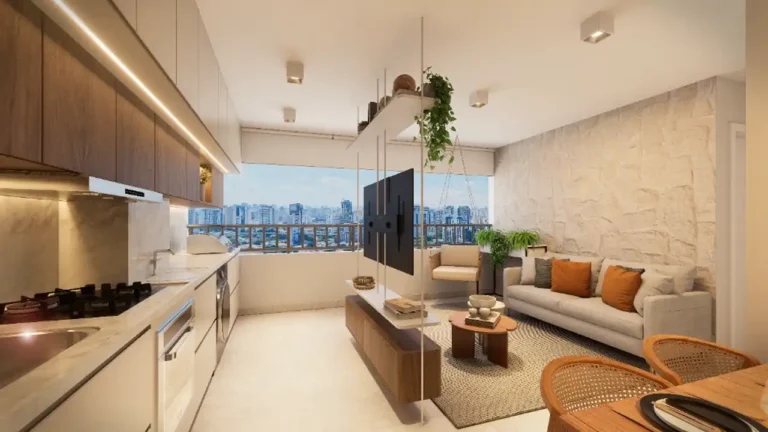 Living 011 Brooklin Residence Riva — apartamento 2 quartos, Em construção em Brooklin Novo