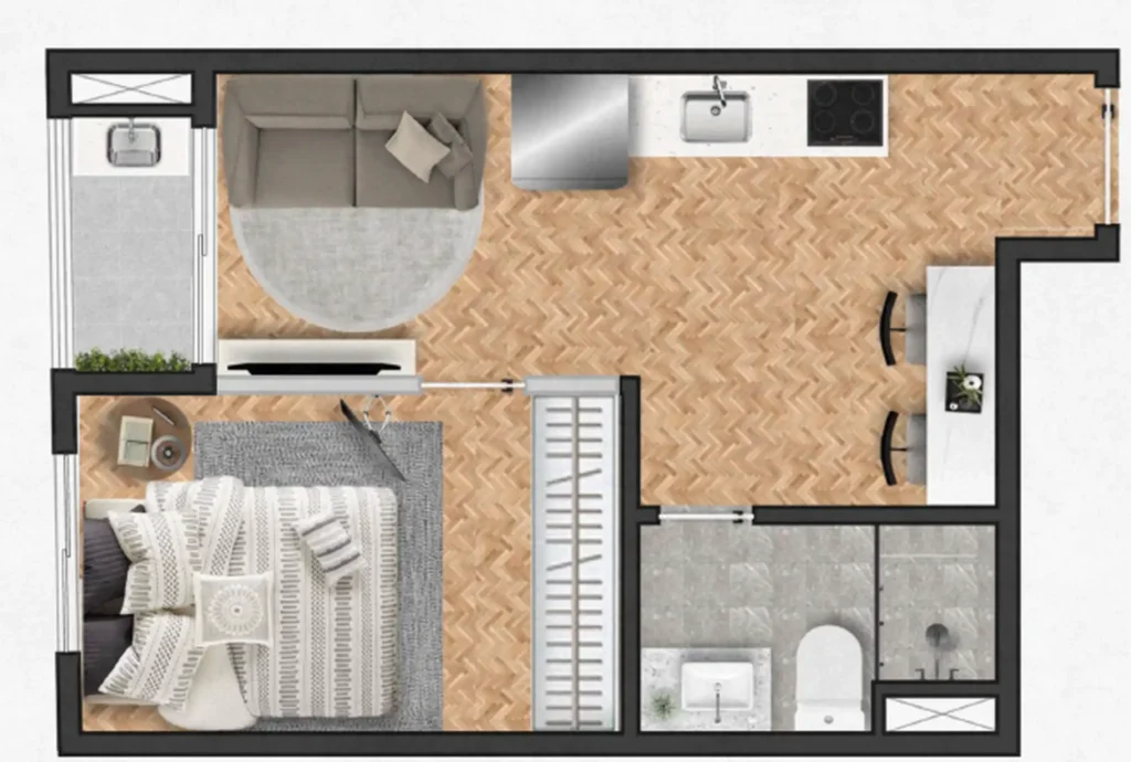 Apartamento 1 quartos 40m² em Bela Vista — planta Trendfy Paulista
