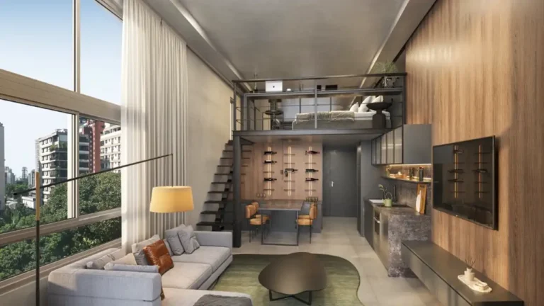 Itá Studios Residenciais (Global Realty Brasil): Living — 1 quartos em Itaim Bibi, São Paulo