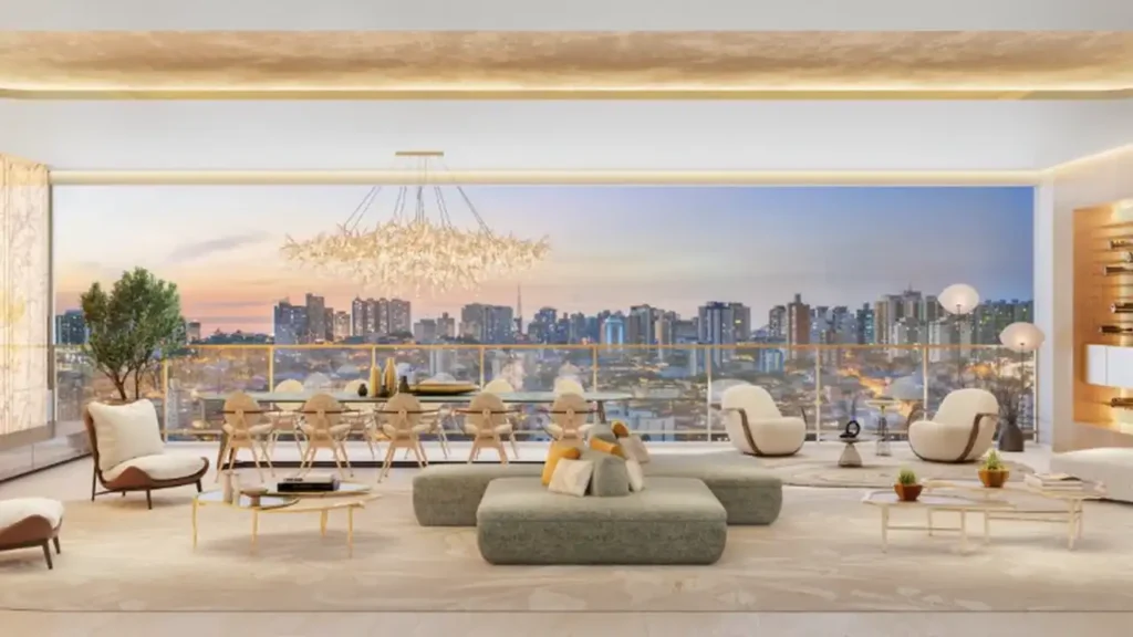 Casa Senses Brooklin Novo, São Paulo — Living, apartamento 4 quartos 251-269m²