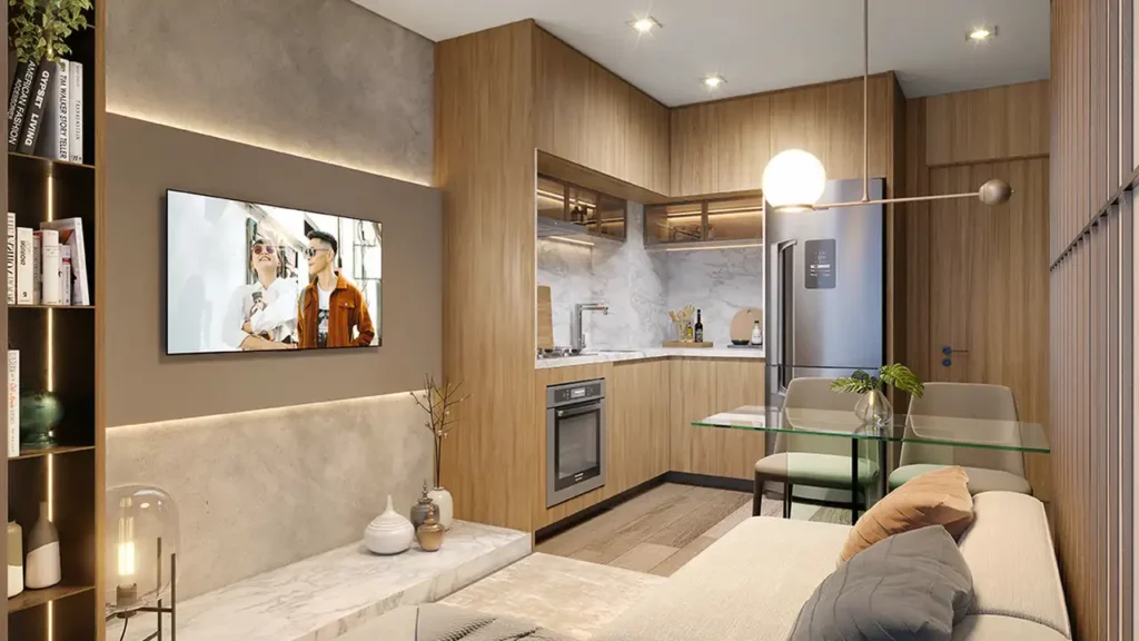 Apartamento 1-2 quartos Vila Buarque — Living do Galleria SP - Residencial