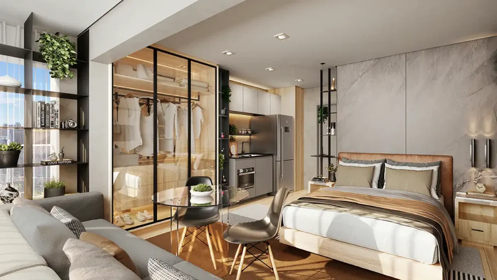 Galleria SP - Residencial (Cambur Construtora): Dormitório — 1-2 quartos em Vila Buarque, São Paulo