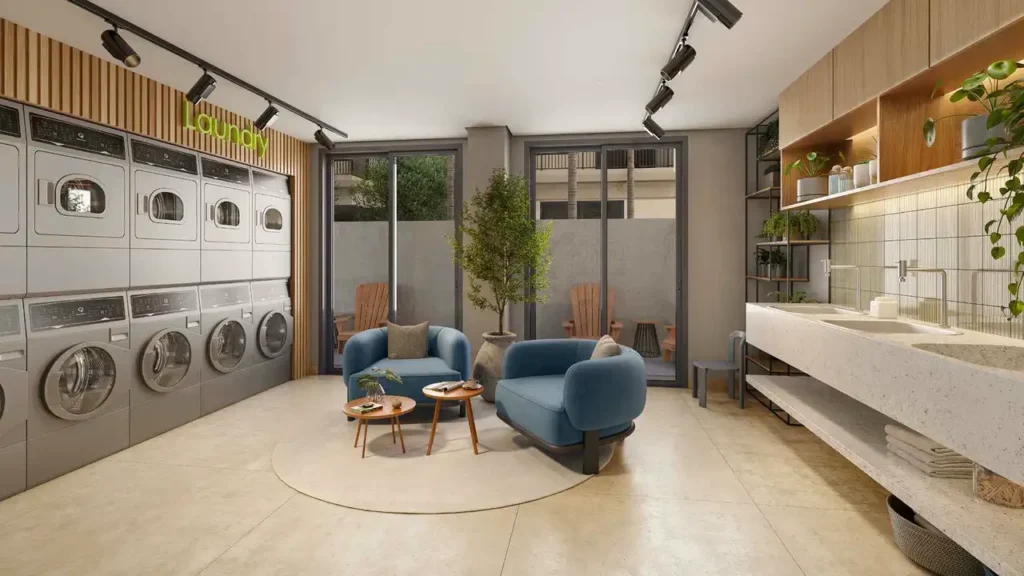Em construção Jardim Guedala: Lavanderia Vista Jardim Guedala - NR, 1 quartos 21-22m²