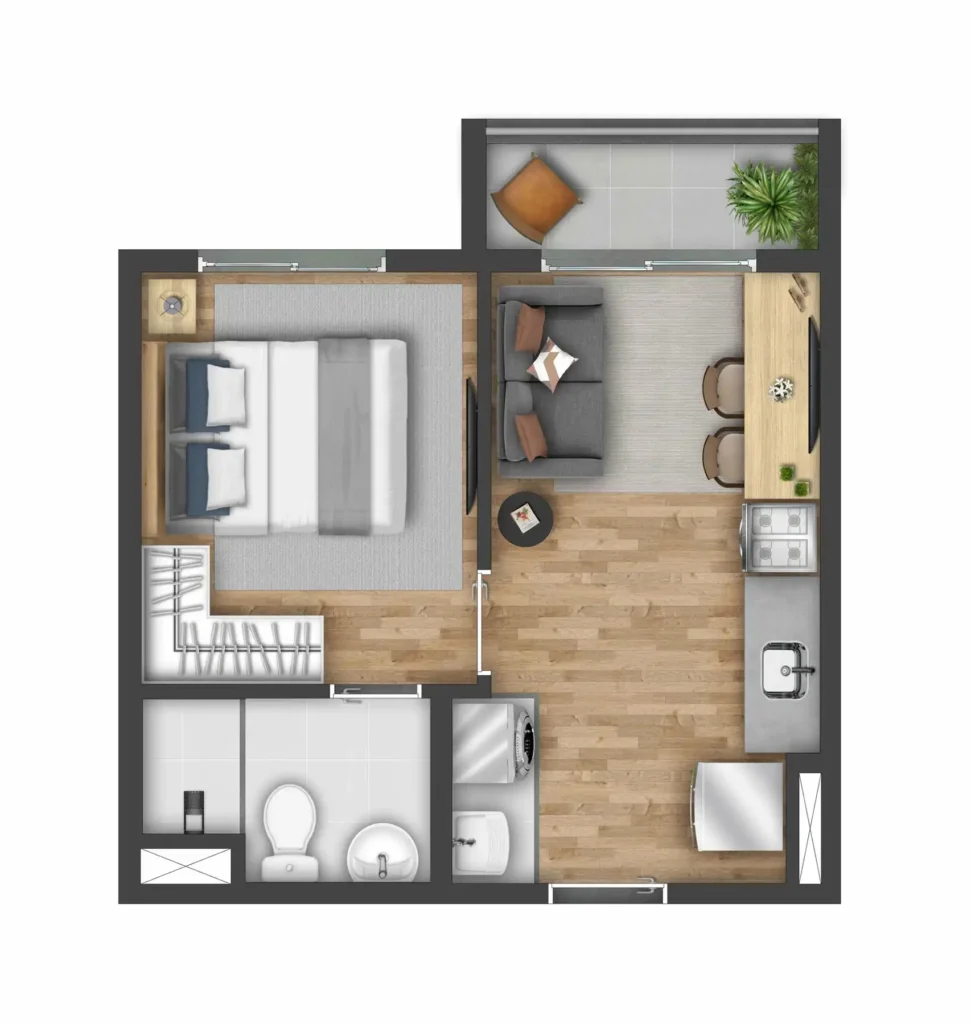 Apartamento 1 quartos 26m² em Vila Butantã — planta Vibra Vista Butantã
